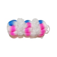 Ceinture de bain longue en maille de polyéthylène colorée de bonne qualité, coussin de douche éponge de bain