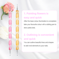 Stylo à points pour nail art professionnel MASSA avec pointe en acier inoxydable, manche en plastique, outil durable pour le soin des ongles, pour la beauté et la manucure