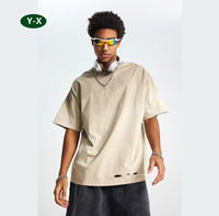 Y-X en détresse luxe hommes 100% coton T-shirt de haute qualité blanc Vintage Logo personnalisé délavé surdimensionné lavage à l'acide T-shirt
