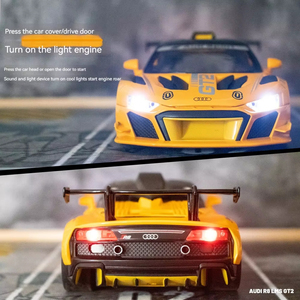 <span class=keywords><strong>1</strong></span>:<span class=keywords><strong>24</strong></span> Aodi R8 <span class=keywords><strong>modellino</strong></span> di auto in metallo pressofusa in lega di luci acustiche ruote mobili decorano ornamento <span class=keywords><strong>1</strong></span>:<span class=keywords><strong>24</strong></span> modellini di auto in <span class=keywords><strong>scala</strong></span> - Product Image 3