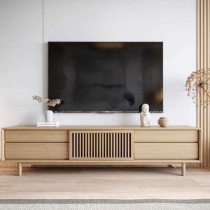 Meuble TV Minimaliste Personnalisé en Bois Massif : un Ensemble de Rangement et d'Organisation pour le Salon - Product Image 5