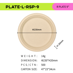 9 "kích thước tùy chỉnh phân hủy sinh học dùng một lần bã mía Hộp Ăn Trưa bên Bộ đồ ăn mía thực phẩm Tấm - Product Image 3