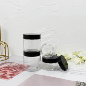 Bocaux de cuisine en plastique PET transparent avec bouchon à vis pour poudre libre et utilisation cosmétique Couleur personnalisable - Product Image 6