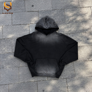 เสื้อฮู้ดดี้ดีไซน์เนอร์สตรีทแวร์แบบสั่งทำพิเศษ ทรงโอเวอร์ไซส์ ผ้าเฟรนช์เทอร์รี่หนานุ่ม สไตล์วินเทจ ล้างสีแบบแอซิดวอช สีซีดจางแบบซันเฟด - Product Image 1