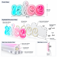GOZONE signe des enseignes au néon LED en acrylique personnalisées, lettres lumineuses 3D colorées pour la décoration murale des boutiques