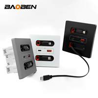 Prise intelligente universelle avec câble de charge, charge rapide 20W, port USB C, panneau mural d'alimentation pour PC, prise de charge pour téléphone portable type C
