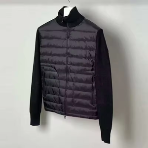 Veste d'extérieur pour homme, style simple de haute qualité avec col montant, en tissu tricoté de laine pour l'hiver, doudoune pour homme - Product Image 1