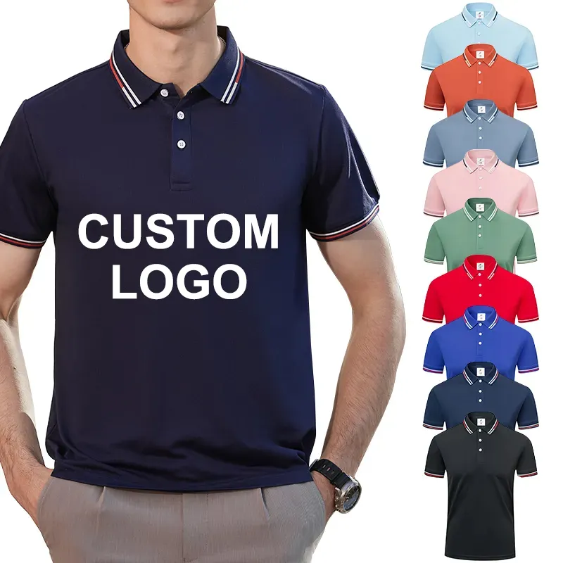 Premium Nieuwe Stijl Heren Korte Mouwen Revers Poloshirt Zomer Jeugd Effen Kleur Slim Fit Casual V-Hals T-Shirt