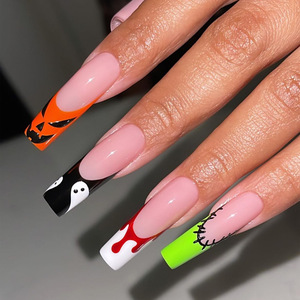 Nuevo diseño salón <span class=keywords><strong>de</strong></span> <span class=keywords><strong>uñas</strong></span> belleza largo Stiletto Squoval <span class=keywords><strong>Halloween</strong></span> acrílico <span class=keywords><strong>uñas</strong></span> postizas cubierta completa Prensa en <span class=keywords><strong>uñas</strong></span> arte - Product Image 4