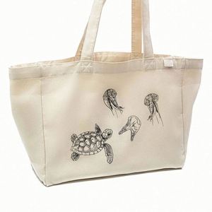 Custom Print Recycled Cotton Large Shopping White <b>Canvas</b> <b>Tote</b> Bag - Product Image 2