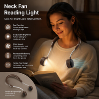 Haute qualité été saison Mini cou ventilateur Rechargeable suspendu cou Led liseuse Portable avec prix de gros utilisation