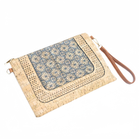 Sac messenger pour femmes liège naturel avec sangle d'impression ethnique cuir végan fermeture à bouton OEM logo personnalisé