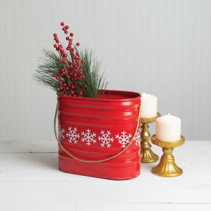 Cubo de Navidad de Metal para decoración de cocina de granja exhibición de fiesta de vacaciones o ideas de almacenamiento de adorno de árbol de Navidad - Product Image 1