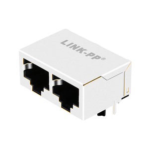 Conector hembra RJ45, sin imanes integrados, 1x2 puertos - Product Image 1