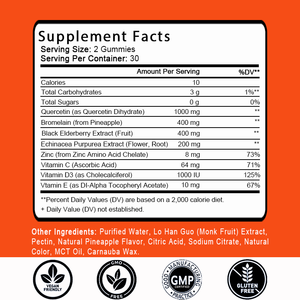 Gomitas de Quercetina con Bromelina, Zinc, Baya del Saúco y Vitaminas para Niños y Adultos, Apoyo Inmunológico y Antioxidante, OEM/ODM, Gran Venta - Product Image 2