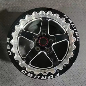 Llantas Drag Forjadas Fresadas CX Negras 5X114.3 5x120.65 Ruedas Beadlock Personalizadas de 17 18 19 20 Pulgadas de 2 Piezas para Mustang Camaro Corvette - Product Image 1