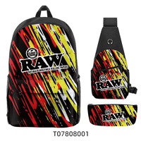 Ensemble de 3 sacs à dos multifonctionnels personnalisés avec logo, style Backwoods, pour fournitures scolaires, avec sac de rangement – Offre spéciale