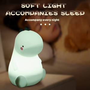 स्पर्श नियंत्रण जानवरों के साथ आधुनिक रिचार्जेबल रात प्रकाश स्पर्श नियंत्रण जानवरों के साथ डायनासोर सिलिकॉन बेडसाइड लैंप गर्म सफेद बच्चों का जन्मदिन उपहार - Product Image 3