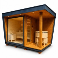 Sauna compact pour 1 à 6 personnes, utilisation en extérieur, sauna en bois, sauna à spectre complet avec éclairage LED, contrôle numérique de la température, cabine