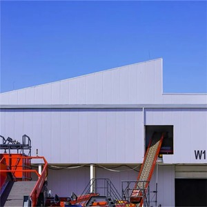 Structure de construction préfabriquée en métal léger pour hangar, entrepôt, atelier, avec poutre en H et grue - Product Image 6