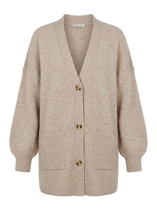 Cárdigan informal de otoño para mujer, impermeable, de manga larga, con cuello en V, botones y bolsillos - Product Image 2