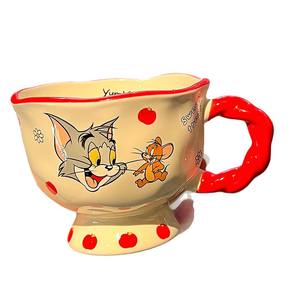 Taza de Café de Cerámica de Tom y Jerry con Asa, Diseño de Dibujos Animados, Tom Rojo, Jerry Marrón, Tuffy Azul, Primavera 2025, Taza de Regalo - Product Image 1