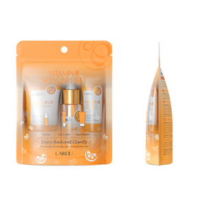 LAIKOU Ensemble de soins de la peau bio Mini Travel Size Crème pour le visage Sérum Crème contour des yeux 3 pièces Acide hyaluronique Vitamine C Ingrédients - Product Image 2