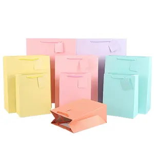 Custom stock size pink cardboard paper bag packaging bags for clothes/shoes/jewelry accessory