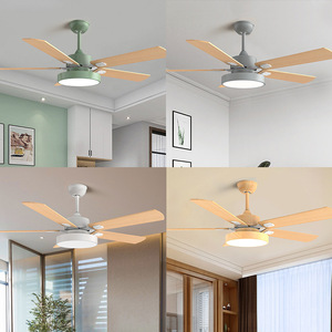 Nordic Style Ceiling Fan Light With Wooden Blades LED Integrated For Living Room Bedroom 10-15 Sqm - Product Image 1