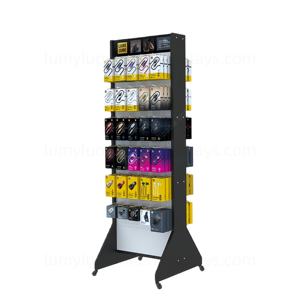 Supports de présentation au sol en métal pour accessoires de téléphonie mobile double face avec crochets et roulettes, rangement roulant pour les magasins de détail - Product Image 6