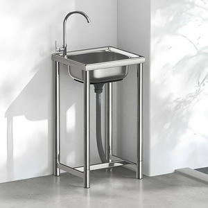 <span class=keywords><strong>Fregadero</strong></span> de Cocina Moderno de Acero Inoxidable de una Sola Tina Comercial <span class=keywords><strong>1</strong></span> Compartimento Lavabo de Esquina para Baño para Fábrica de Limpiadores - Product Image 6