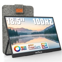 Moniteur portable 18,5 pouces FHD 100 Hz avec support réglable intégré, large gamme de couleurs 120 % sRGB HDR, moniteur externe USB C