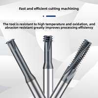 Fraise à fileter en carbure monobloc à gamme complète, métrique et standard américaine, revêtement AlTiN, pour usinage CNC de fils en acier inoxydable