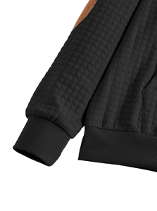 Người đàn ông dài tay áo sơ mi giản dị mùa xuân và mùa thu cardigans chui đầu áo len dệt kim Jacquard vuông lưới mô hình - Product Image 3