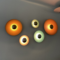Lámpara de Pared Redonda Creativa Posmoderna UFO para Decoración de Fondo, Dormitorio, Cabecera, Oficina, Pasillo, Lámpara de Pared LED