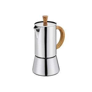 Cafetera Cilio Figaro para 4 Tazas, Acero Inoxidable, Mango de Madera, Cafetera Moka - Product Image 1