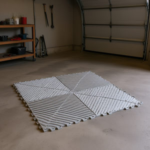 Baldosas para suelo de garaje de 15.7x15.7 pulgadas en gris, antideslizantes, con sistema de clic, para garajes, sótanos y talleres de reparación. - Product Image 2