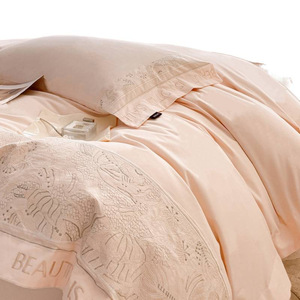 Autumn Winter Thickened 200 Count Pure Cotton <b>Brushed</b> Duvet Cover Set Floral Pattern Hypoallergenic Bedding for Home Use - Product Image 5