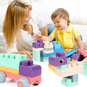 Bloques de juego de apilamiento coloridos y suaves para niños, juguetes sensoriales de bloques suaves para ensamblar, Diy - Product Image 2