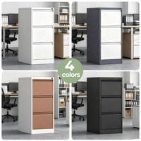 Armoire de classement verticale moderne en acier, 3 tiroirs, avec serrure, quatre roulettes, étagères réglables, écologique, durable, usage commercial