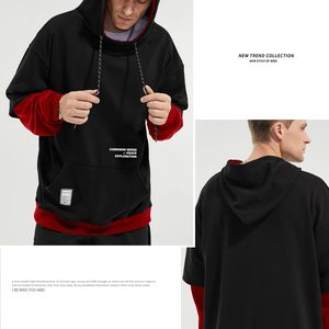 เสื้อฮู้ดผู้ชาย FOXA แบบ Colorblock  ถักทออย่างดี มีกระเป๋า  ดีไซน์ลำลอง สไตล์ฮิปฮอป - Product Image 4