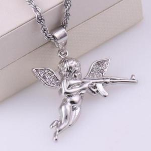 Collar de Lujo Vintage con Colgante de Ángel con Alas para Hombre, Color Dorado, Cadena Larga, Amuleto Masculino para Sesiones Fotográficas, Cupido, <span class=keywords><strong>Dios</strong></span> del Amor, Ideal para Regalo - Product Image 6