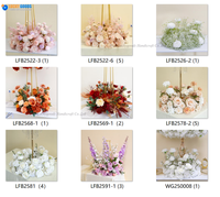Luckygoods LFB26040-1 Kunstbloemenkrans Bordeaux Gemengde Rozen Bloemkrans voor Bruiloft Feest Huis Deur Wanddecoratie