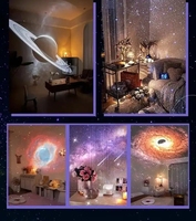 Nouvelle conception Lampe de projection d'étoiles galactiques romantiques rotative à 360° avec haut-parleur Bluetooth, projecteur de ciel étoilé sans fil HD à focalisation, veilleuse