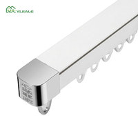 YIJIALE Fabricant Rail de rideau métallique pour voile, 96,9 pouces, non pliable, pour tringles longues et extensibles, type Valance Swish