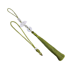 Porte-clés noir Better PL SL à 8 brins tressé à la main avec pompon, perles blanches et cordon de téléphone portable avec pendentif - Product Image 3