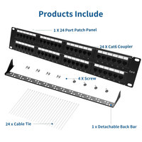 Panneau de brassage à fibre optique monté en rack 19 pouces 1U SC LC CAT6 CAT5E CAT6A Cat 6 Panneau de brassage réseau RJ45 48 ports