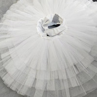 Rok Tutu Balet Profesional Ombre Pink Hijau untuk Anak Perempuan, Bahan Spandex/Polyester, Tulle Keras Model Pancake untuk Latihan & Pertunjukan Tari