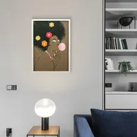 Moderne afrikanische Dame bläst rosa Blasen Premium Leinwand Schlafzimmer Wand kunst Rahmen 3D Leinwand Wand dekoration