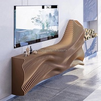 Support TV mural moderne et élégant en bois de caoutchouc YUWEI YW - Meubles de salon, d'hôtel et de maison modernes